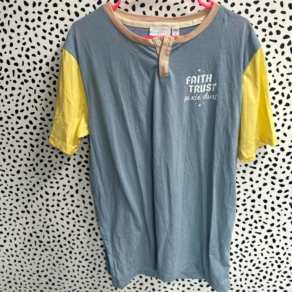 Disney Inspired Henley Women's Tee- The Pixie Place 
Retail: $35